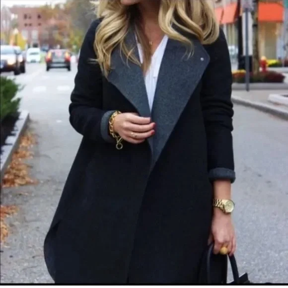 NWOT Vince $675 Two Tone Asymmetrical Wool Coat - Picture 1 of 2